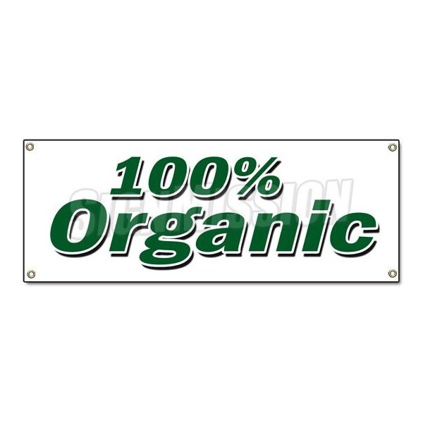 Signmission ORGANIC BANNER SIGN vegetarian vegan gmo produce healthy fruit veg B-Organic - main